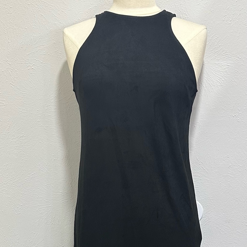 Black Sleeveless Sheath Midi Dress